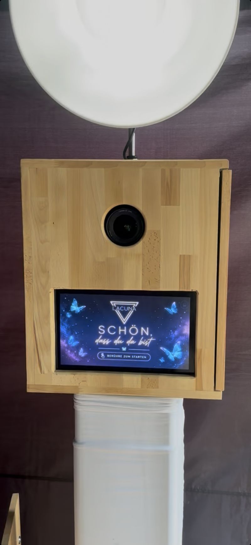 Photobooth met eigen startscherm voor het Lacuna Festival
